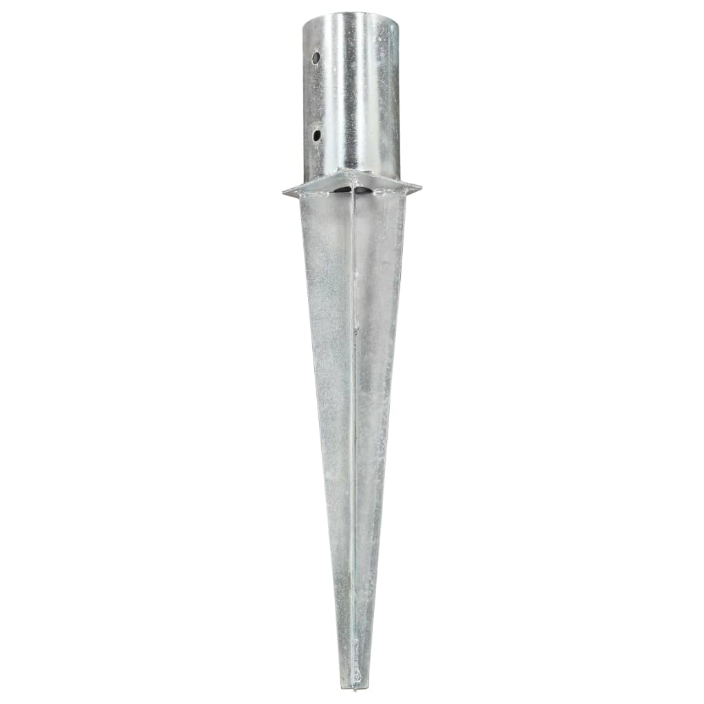 Vidaxl ground pins 6 st 8x61 cm galvanized steel silver colored