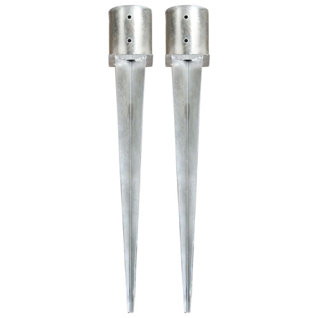 Épingles de sol vidaxl 2 pcs 12x91 cm en acier galvanisé en acier couleur