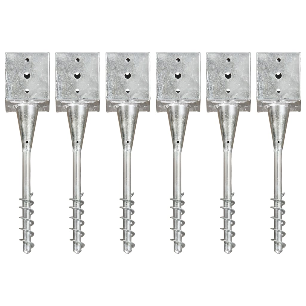 VidaXL ground pins 6 pcs 12x12x56 cm galvanized steel silver colored