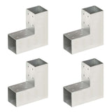 Vidaxl connexions de poteaux 4 pcs en forme de L 71x71 mm métal galvanisé