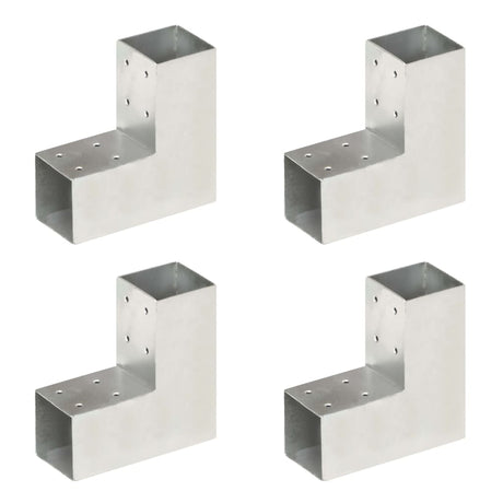 Vidaxl connexions de poteaux 4 pcs en forme de L 71x71 mm métal galvanisé