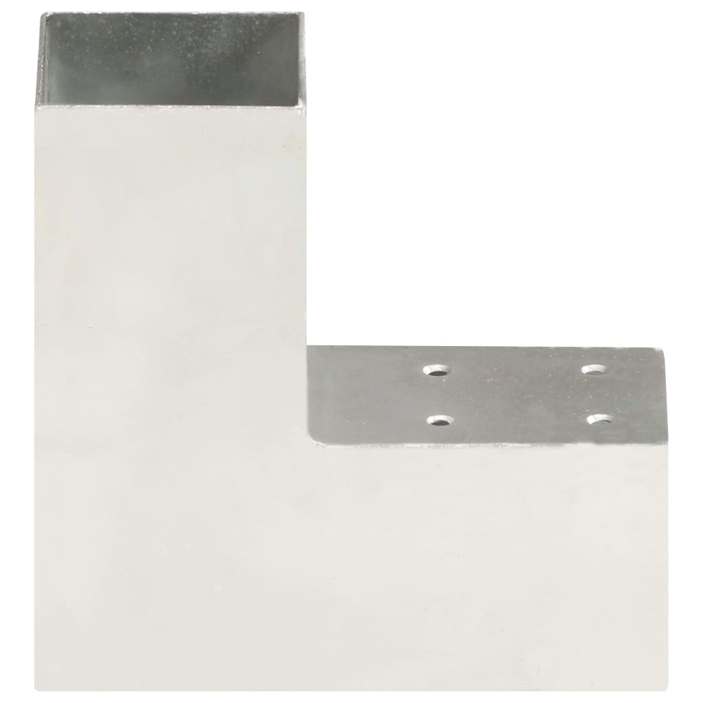 Vidaxl connexions de poteaux 4 pcs en forme de L 71x71 mm métal galvanisé