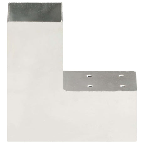 Vidaxl connexions de poteaux 4 pcs en forme de L 71x71 mm métal galvanisé
