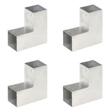 Vidaxl connexions de poteaux 4 pcs en forme de L 81x81 mm métal galvanisé