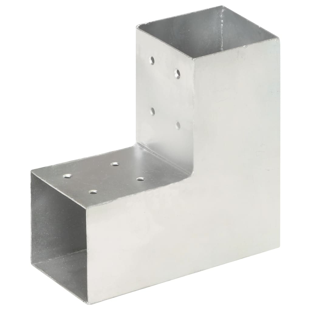 Vidaxl connexions de poteaux 4 pcs en forme de L 81x81 mm métal galvanisé