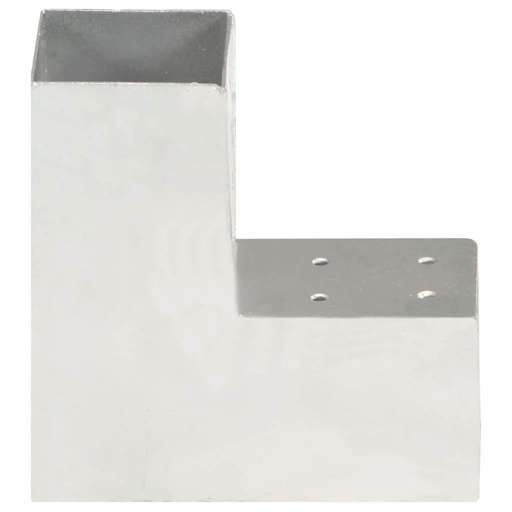 Vidaxl connexions de poteaux 4 pcs en forme de L 81x81 mm métal galvanisé