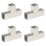 Vidaxl connexions de poteaux 4 pcs en forme de T 81x81 mm métal galvanisé