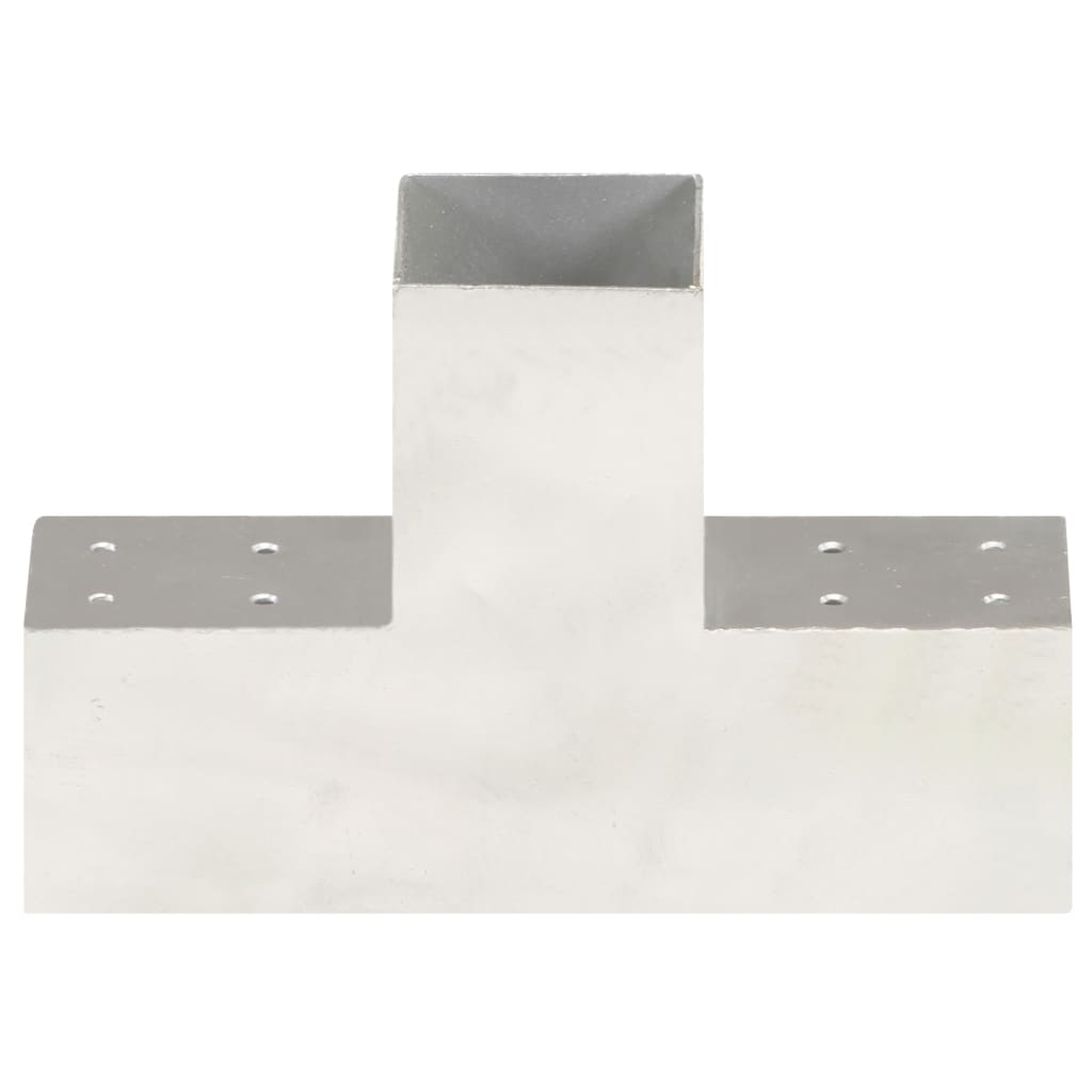 Vidaxl connexions de poteaux 4 pcs en forme de T 81x81 mm métal galvanisé