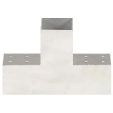 Vidaxl connexions de poteaux 4 pcs en forme de T 81x81 mm métal galvanisé
