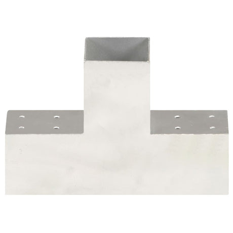 Vidaxl connexions de poteaux 4 pcs en forme de T 81x81 mm métal galvanisé