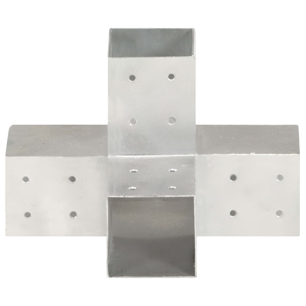 Vidaxl-Pfahlverbindungen 4 PC-Form 81 x 81 mm verzinktes Metall