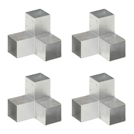 Connexions de pile Vidaxl 4 PC-Shape 91x91 mm Métal galvanisé
