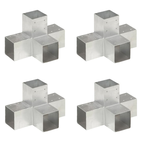 Connexions de pile Vidaxl 4-PC-Shape 91x91 mm Métal galvanisé
