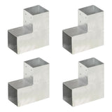 Vidaxl connexions de poteaux 4 pcs en forme de L 101x101 mm métal galvanisé