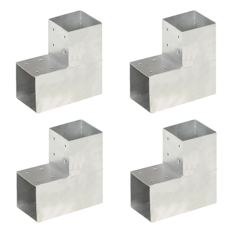 Vidaxl connexions de poteaux 4 pcs en forme de L 101x101 mm métal galvanisé
