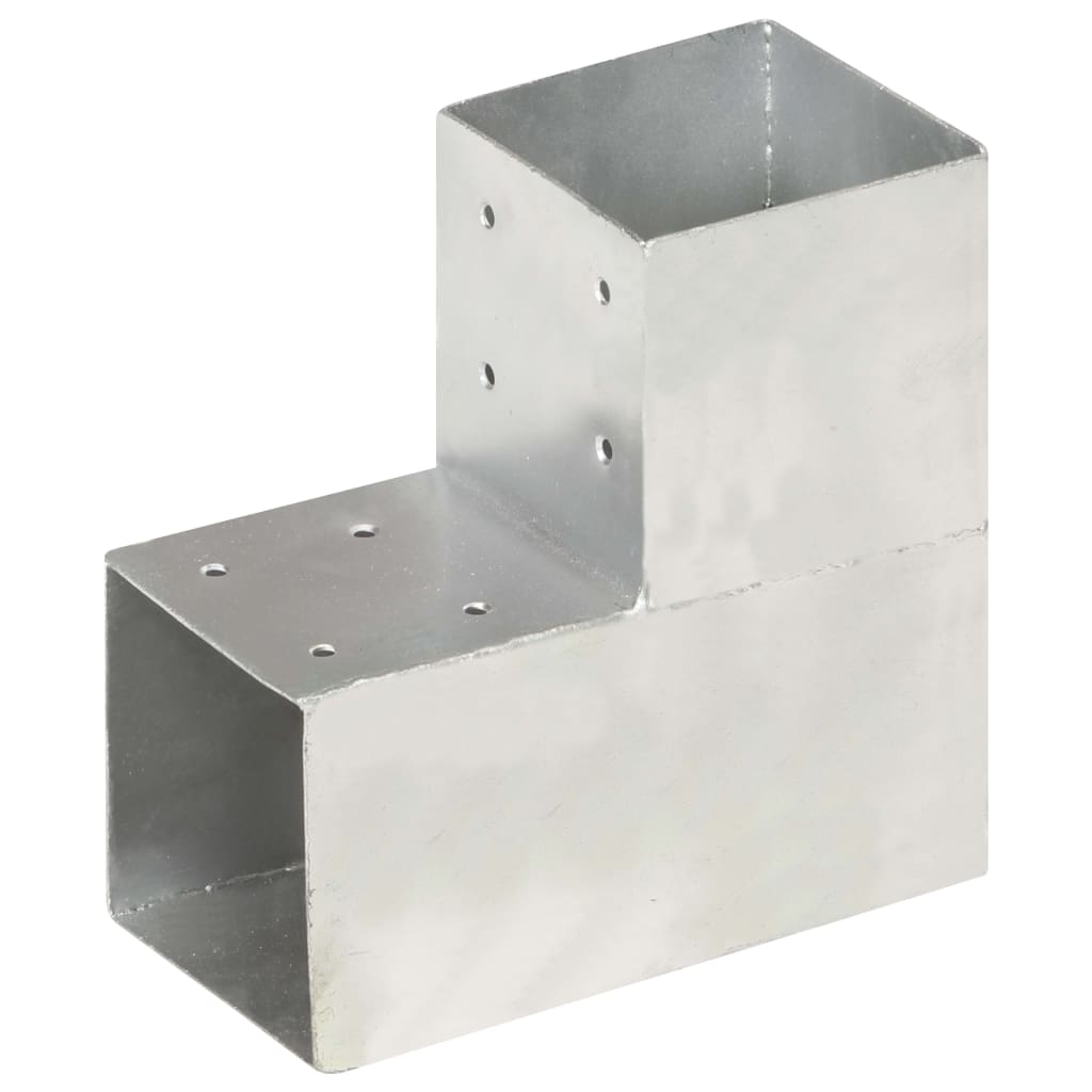 Vidaxl connexions de poteaux 4 pcs en forme de L 101x101 mm métal galvanisé