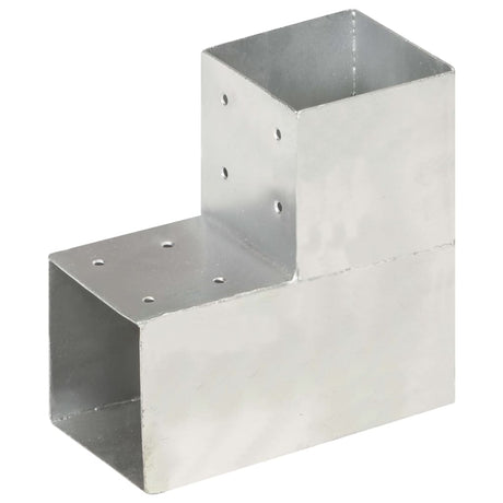 Vidaxl connexions de poteaux 4 pcs en forme de L 101x101 mm métal galvanisé