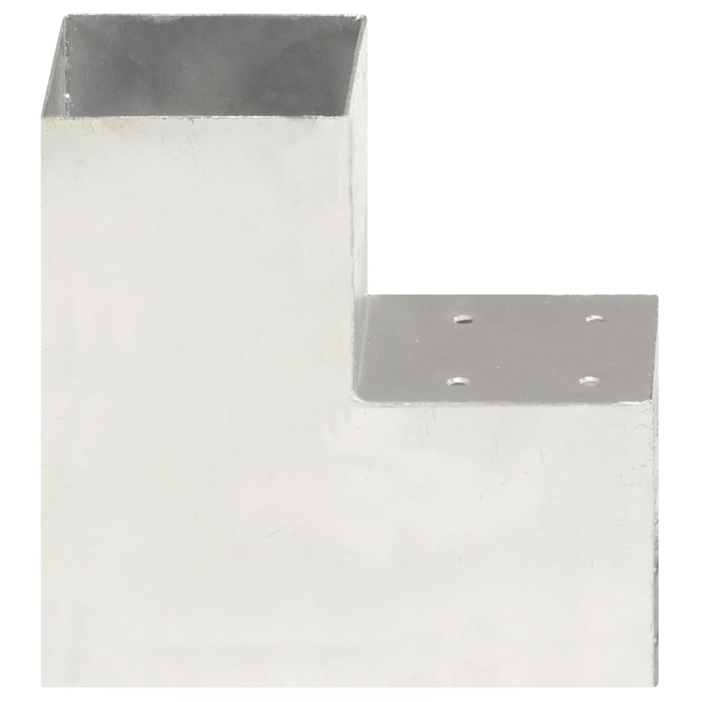 Vidaxl connexions de poteaux 4 pcs en forme de L 101x101 mm métal galvanisé