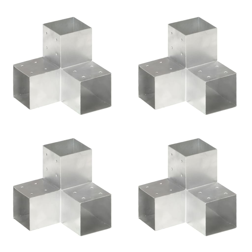 Vidaxl connexions de poteaux 4 pcs en forme de Y 101x101 mm métal galvanisé