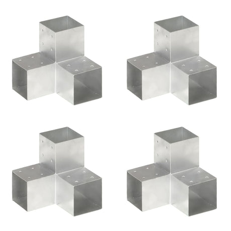 Vidaxl connexions de poteaux 4 pcs en forme de Y 101x101 mm métal galvanisé