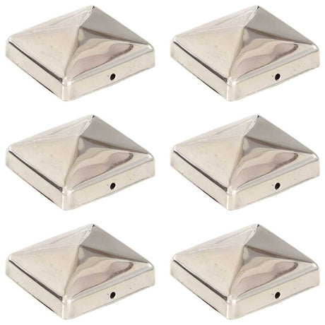 Capes de pile Vidaxl 6 ST Pyramide 71x71 mm en acier inoxydable