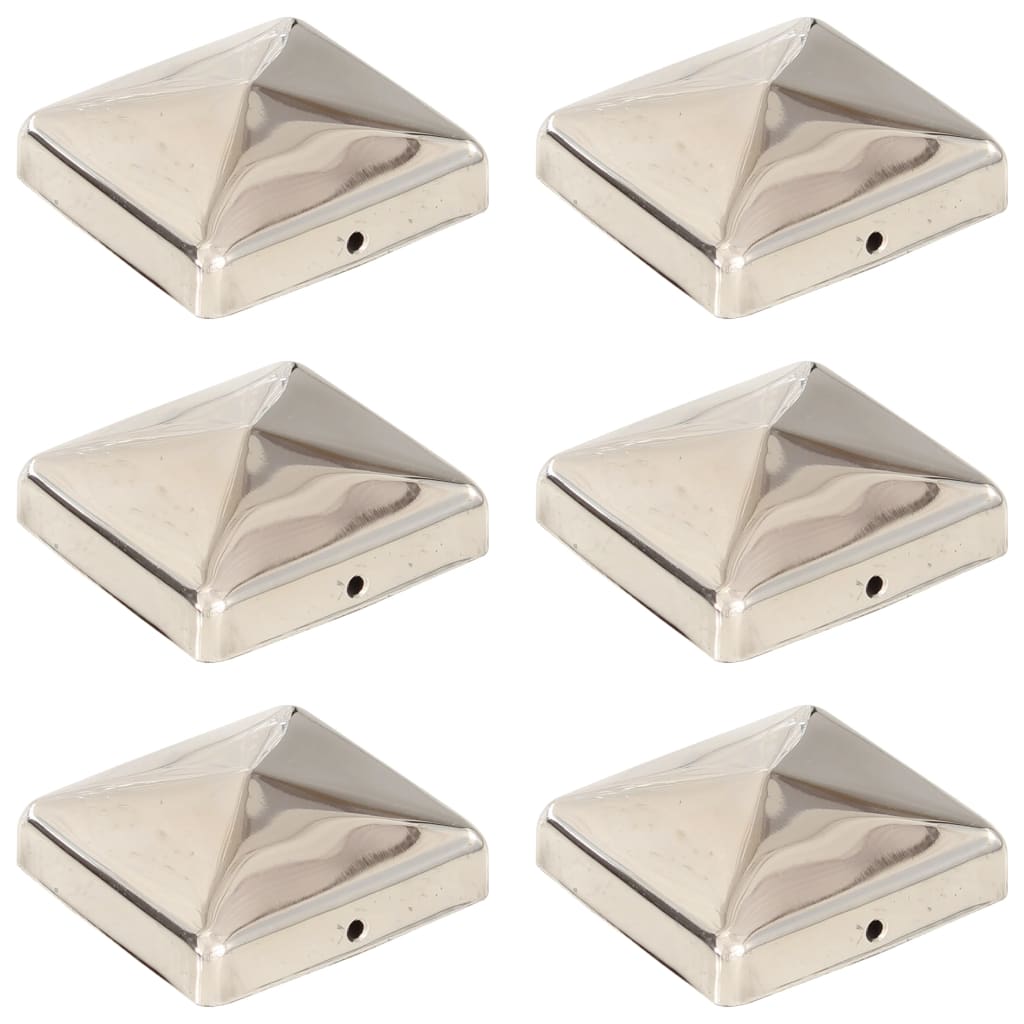 Capes de pile Vidaxl 6 ST Pyramide 71x71 mm en acier inoxydable