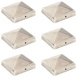 Capuches de pile vidaxl 6 pst pyramide 91x91 mm en acier inoxydable