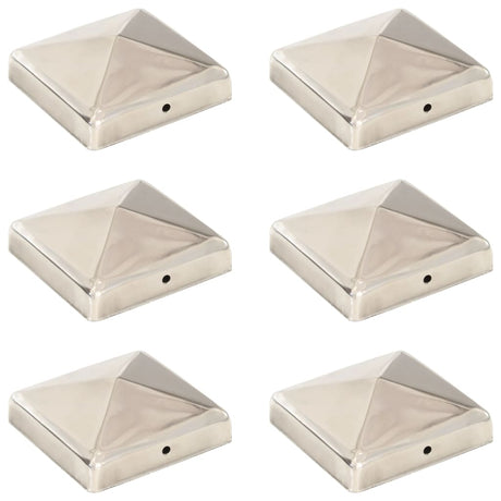 Vidaxx capuchons de poteau 6 pcs pyramide 91x91 mm acier inoxydable