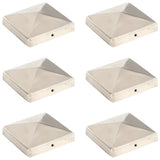 Capes de pile vidaxl 6 st pyramide 101x101 mm en acier inoxydable