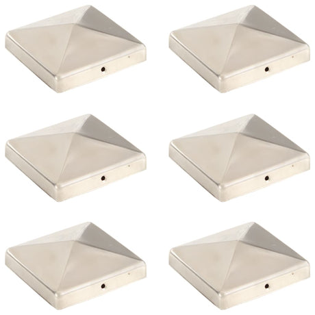 Capes de pile vidaxl 6 st pyramide 101x101 mm en acier inoxydable