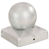 Vidaxl capuchons de poteau 6 pcs boule 71x71 mm métal galvanisé