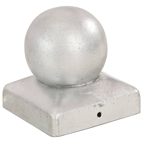 Vidaxl capuchons de poteau 6 pcs boule 71x71 mm métal galvanisé