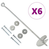 Vidaxl Ground anchors 6 pcs 10x60 cm galvanized metal