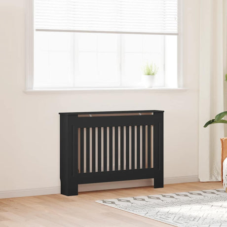 Construction de radiatorom vidaxl 112x19x81,5 cm mdf noir