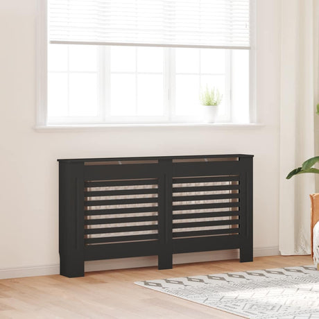Construction de radiatorom vidaxl 152x19x81,5 cm mdf noir