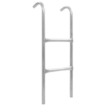 Échelle de trampoline Vidaxl avec 2 sports de couleur argentée en acier de 72 cm (adaptée à 65 cm de hauteur)