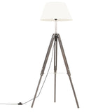 Vidaxl Buedem lamp dripoot 141 cm zolitt Tréine gro a wäiss