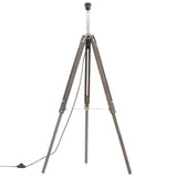 Vidaxl Buedem lamp dripoot 141 cm zolitt Tréine gro a wäiss