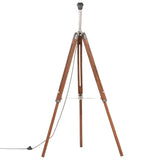 Lampa podłogowa vidaxl Driepoot 141 cm Solid Teak miód brązowy i biały