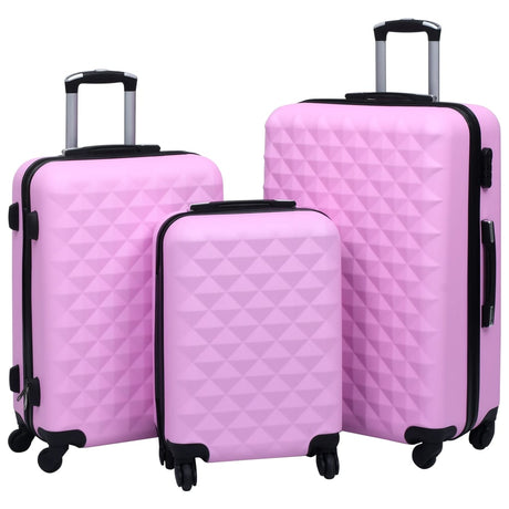 Vidaxl en 3 parties à bagages durs Abs Pink