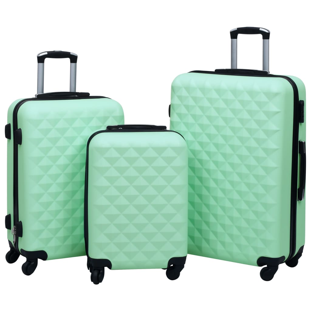 Vidaxl en 3 parties bagages durs ensembles abs menthe colorés