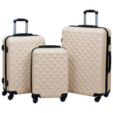 Vidaxl en 3 parties bagages durs Abs Abs Gold Colored