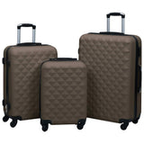 Vidaxl en 3 parties à bagages durs Abs Brown