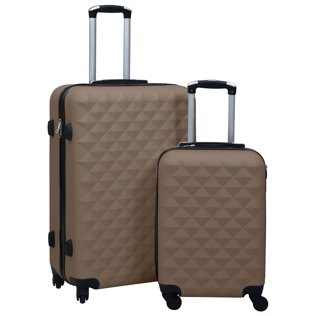 Vidaxl Ensemble de bagages durs en 2 parties Abs Brown