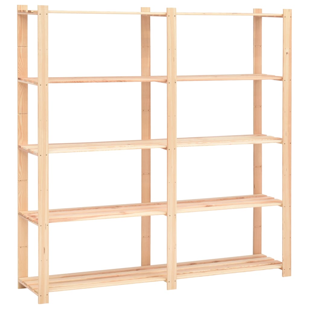 Rack di archiviazione Vidaxl 5 strati 3 pezzi 170x38x170 cm in legno di pino 500 kg