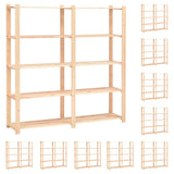 Vidaxl storage racks 5-layer 10 pcs 170x38x170 cm pine wood 500 kg