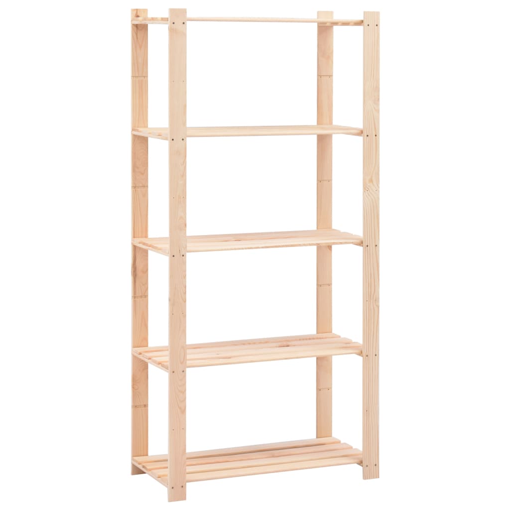 Rack di archiviazione Vidaxl 5-strato 3 ST 80x38x170 cm in legno di pino 250 kg