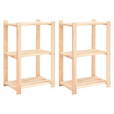 Racks de stockage Vidaxl 3 couches 2 PCS 60x38x90 cm Pine solide 150 kg