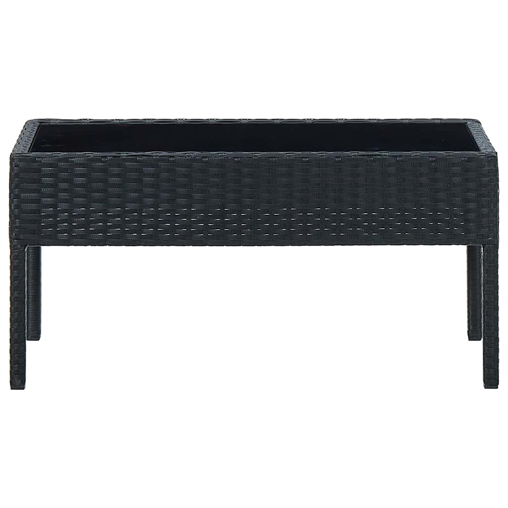 Vidaxl tuintafel 75x40x37 cm poly rattan zwart