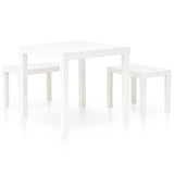 Vidaxl tuintafel met 2 banken kunststof wit